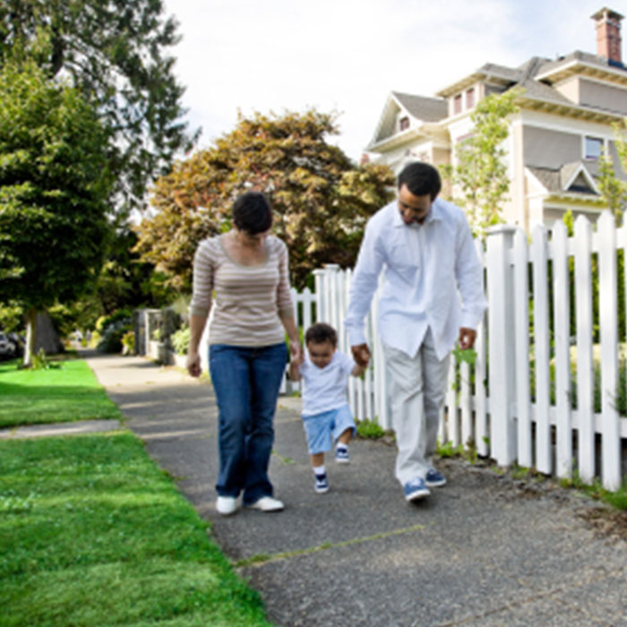 parents on sidewalk
